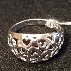 Silver Plated Hearts Ring